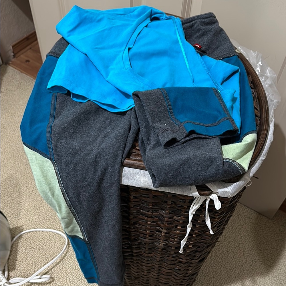 Blue and Gray Activewear Set